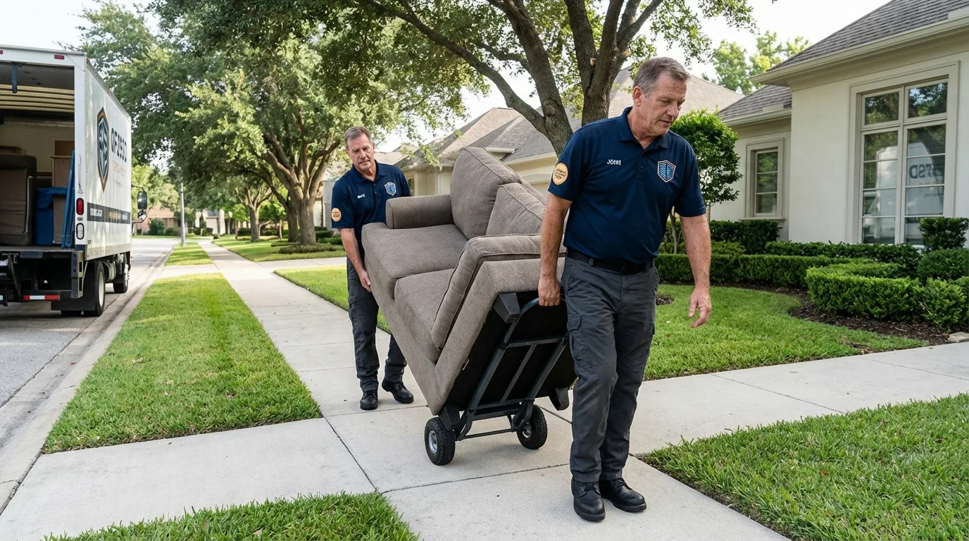 Local residential moving crew loading furniture in Jamul, CA